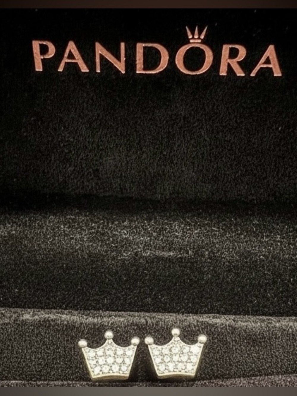 👑 PANDORA SILVER (925) CROWN BLING STUD EARRINGS: DUST BAG & BOX INCLUDED-NWOT! - Picture 8 of 8
